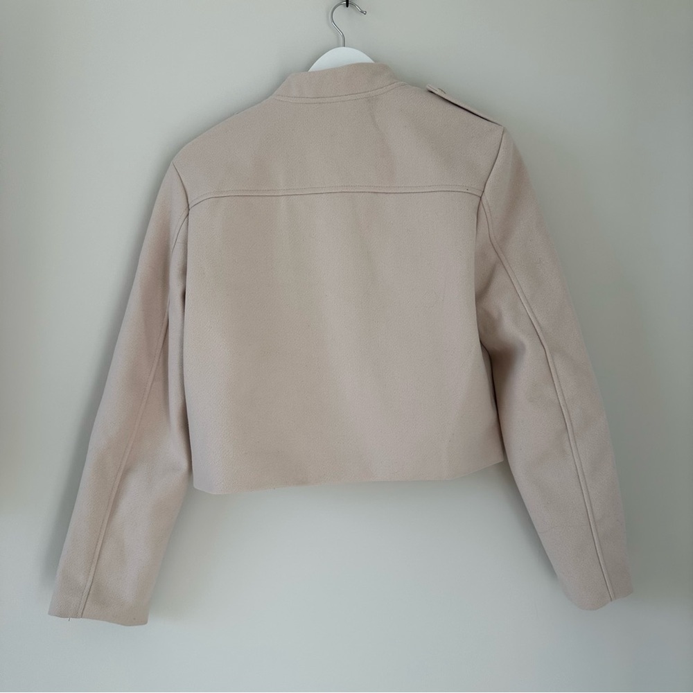 Ci Sono Tan Jacket Gold Cropped Utility Coat Outerwear Layer Cream Size Medium - Picture 2 of 10